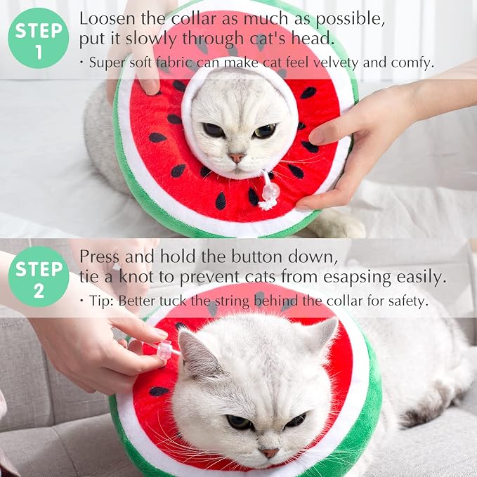 ANWA Adjustable Cat Cone Collar Soft, Cute Cat Donut Collar After Surgery - Image 5