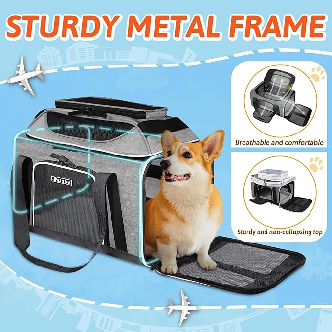 Petskd Top-Expandable Pet Carrier 18x13x9.5 Inches Southwest Airline Approved - Image 6