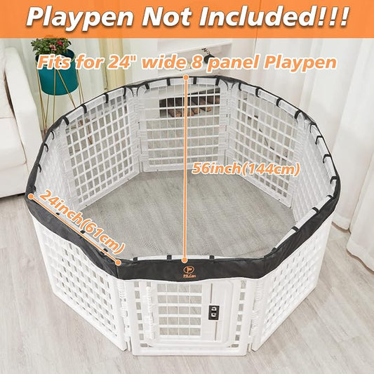 PJYuCien Dog Playpen Mesh Top Cover, Fits 24 Inch 8 Panels Regular Octagon - Image 2