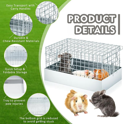 14 x 8 x 8 Inch 1 Hole Folding Guinea Pig Carrier Chinchilla Carrier Portable - Image 3