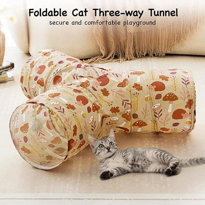 Tempcore Pet Cat Tunnel Tube Cat Toys 3 Way Collapsible, Cat Tunnels - Image 4
