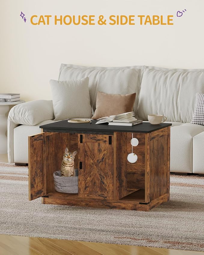 Cat Litter Box Enclosure, Hidden Litter Box Cabinet Furniture - Image 7