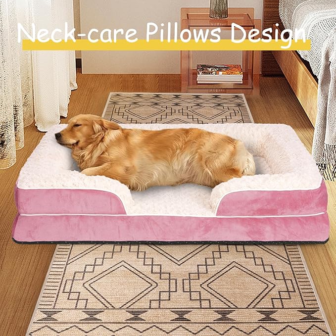 Orthopedic Dog Bed for Large Medium Sized, Washable Memory Foam Large Dog Bed - Image 5
