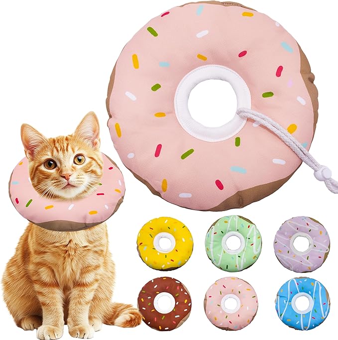 Cat Cone Collar Soft, Adjustable Cat Recovery Collar Kitten Cones to Stop by Seyezo
