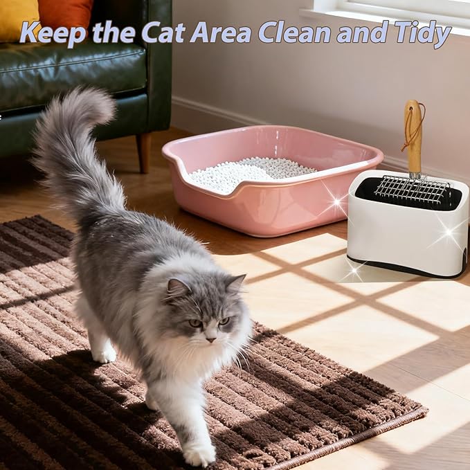 Cat Litter Scooper with Holder, Metal Cat Litter Scoop, Stainless Steel Sifting - Image 5
