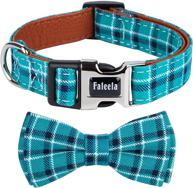 Faleela Soft &Comfy Bowtie Dog Collar, Detachable and Adjustable Bow Tie Collar by Faleela