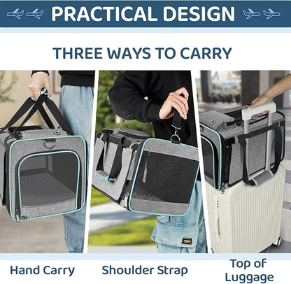 Soft-Sided Pet Carrier for Air Travel 18x11x11 Inch - Image 3