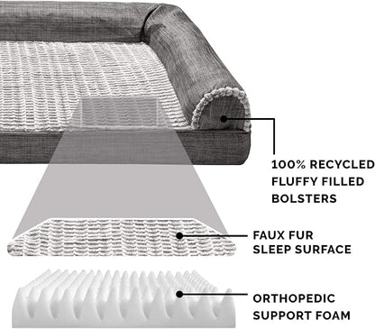Furhaven Orthopedic Dog Bed for Medium/Small Dogs w/ Removable Bolsters & - Image 4