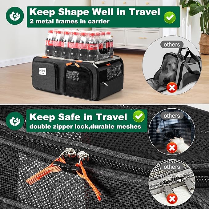 17x13x8 Frontier Allegiant Breeze Airlines Approved top Expandable pet Carrier - Image 5