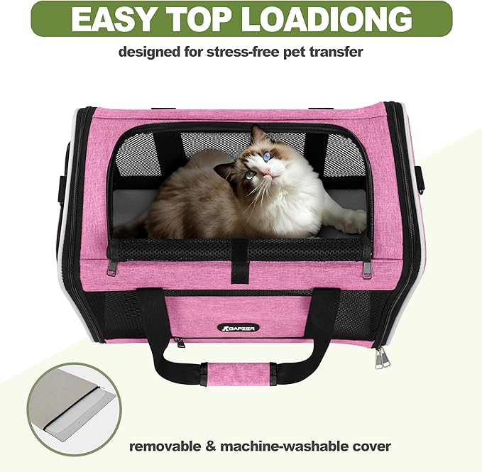 Cat Carrier 18x11x11 Delta Airline Approved, Easy Load Soft Pet Plane Travel - Image 5