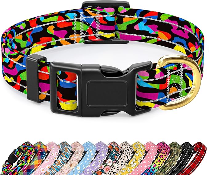 Reflective Dog Collar for Extra Small Dogs, Cute Boho Adjustable Heavy-Duty by TMOODEL