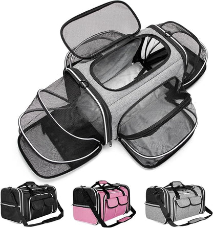 Estarer Soft Sided Pet Carrier Airline Approved, 4 Sides Expandable Collapsible by ESTARER