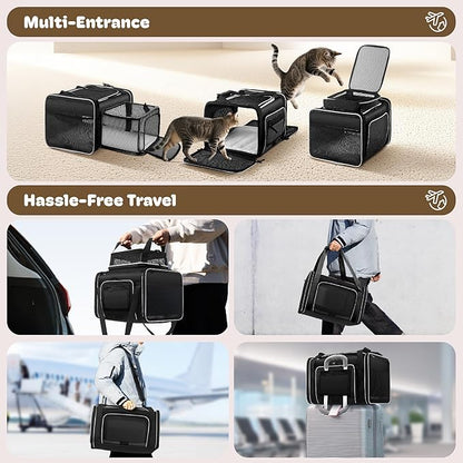 Top and 2 Sides Expandable Cat Carrier 18x11x11, TSA Airline Approved Dog - Image 6