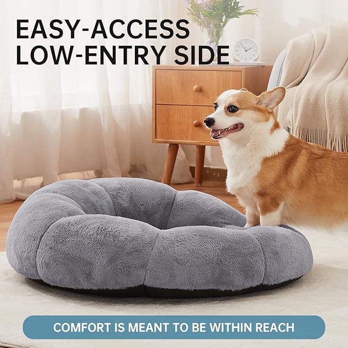 OhGeni 31 inches Calming Donut Orthopedic Dog & Cat Bed - Image 2