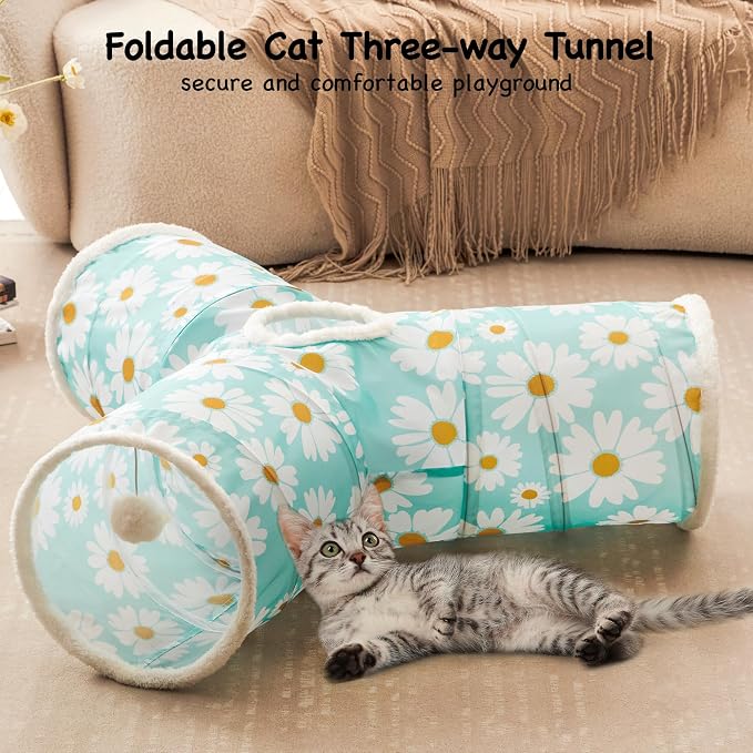 Tempcore Pet Cat Tunnel Tube Cat Toys 3 Way Collapsible, Cat Tunnels - Image 3