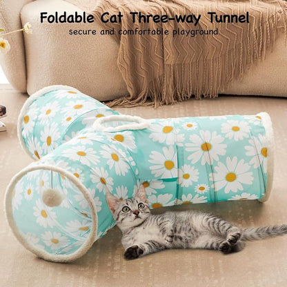 Tempcore Pet Cat Tunnel Tube Cat Toys 3 Way Collapsible, Cat Tunnels - Image 3
