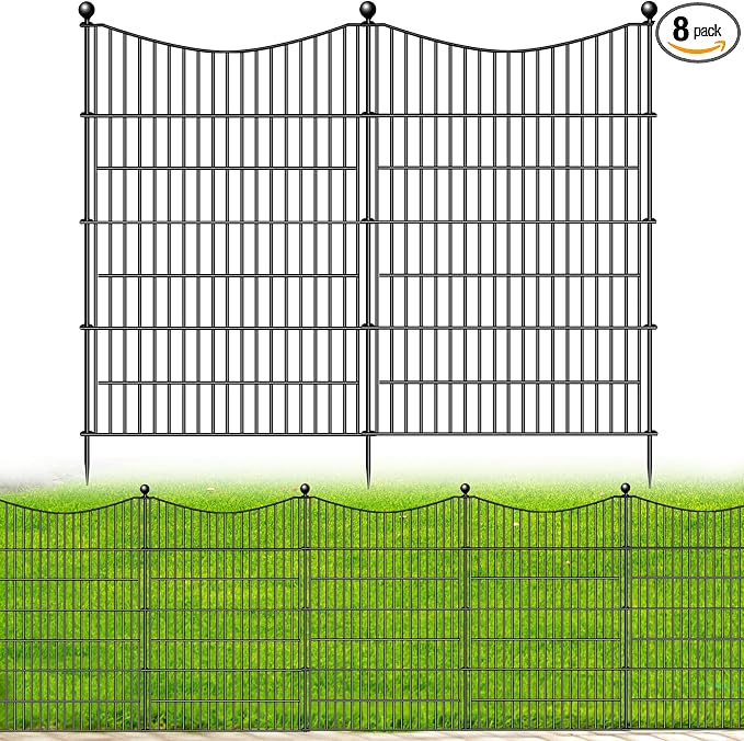 8 Panels No Dig Dog Fence Outdoor by OutdoorFence
