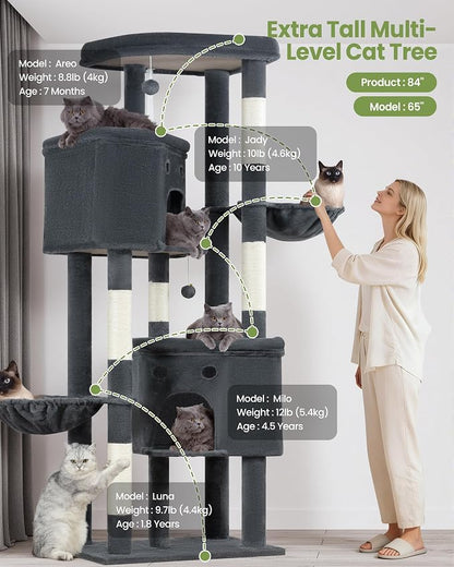 Extra Large Cat Tree, 84 Inch XXL Giant Cat Tower - Image 7