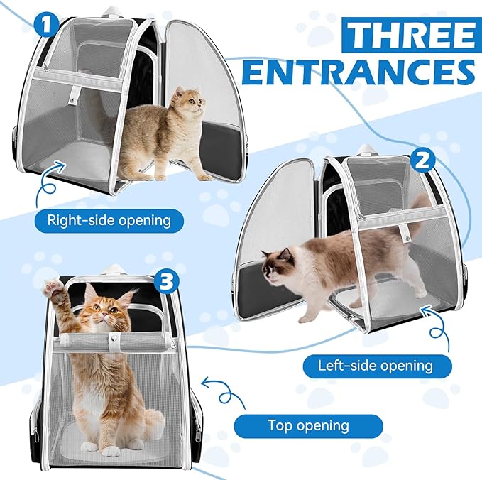 Cat Backpack Carrier, Expandable Pet Carrier Backpack - Image 4