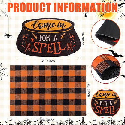 Tinideya 2 Pcs Halloween Door Mat Come in - Image 2