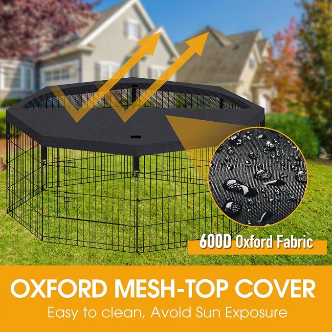 Dog Pen Pet Playpen Dog Fence Pad Indoor Foldable Metal Wire Exercise Puppy - Image 6