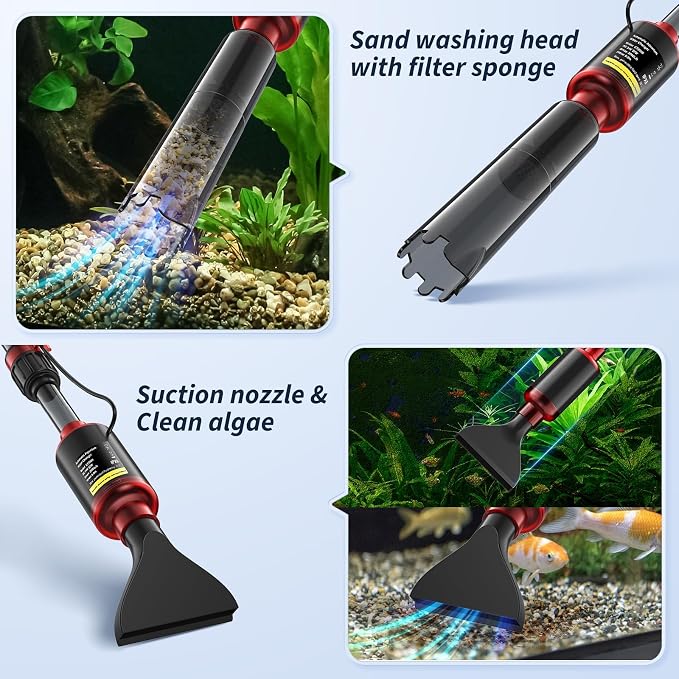 Fish Tank Cleaner, Aquarium Gravel Cleaner, 530GPH/32W Electric Fish Tank - Image 4