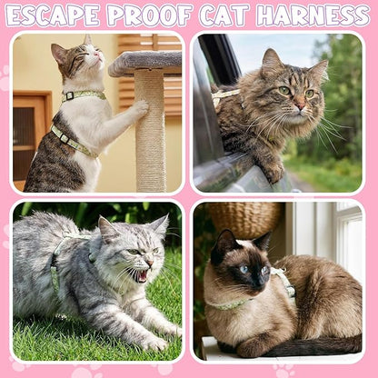 2 Pack Floral Cat Harness and Leash, Escape Proof Adjustable Kitten Harness - Image 6