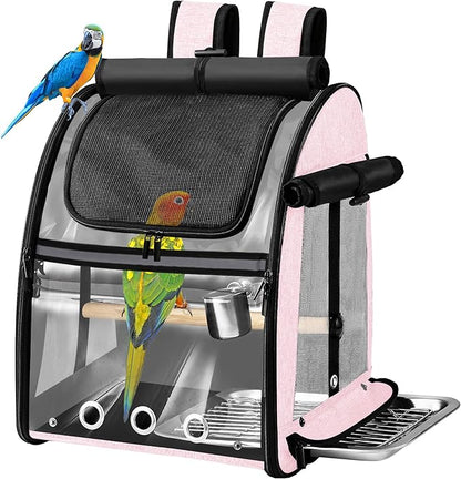 SUERTREE Bird Carrier Bag with Indestructible Stainless Steel Mesh, Bird Travel by Suertree