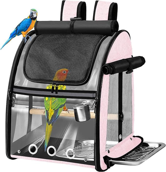 SUERTREE Bird Carrier Bag with Indestructible Stainless Steel Mesh, Bird Travel by Suertree