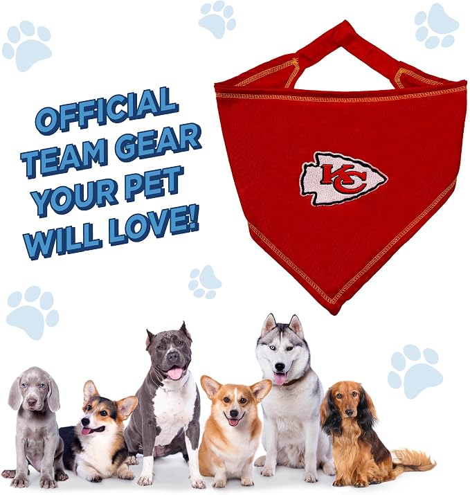 NFL Kansas City Chiefs TIE Bandana, Large/X-Large. Dog Bandana Scarf Bib - Image 5