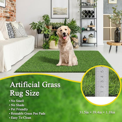 Bsmathom Artificial Grass Rug Indoor Outdoor Rug, Dog Grass Mat - Image 3