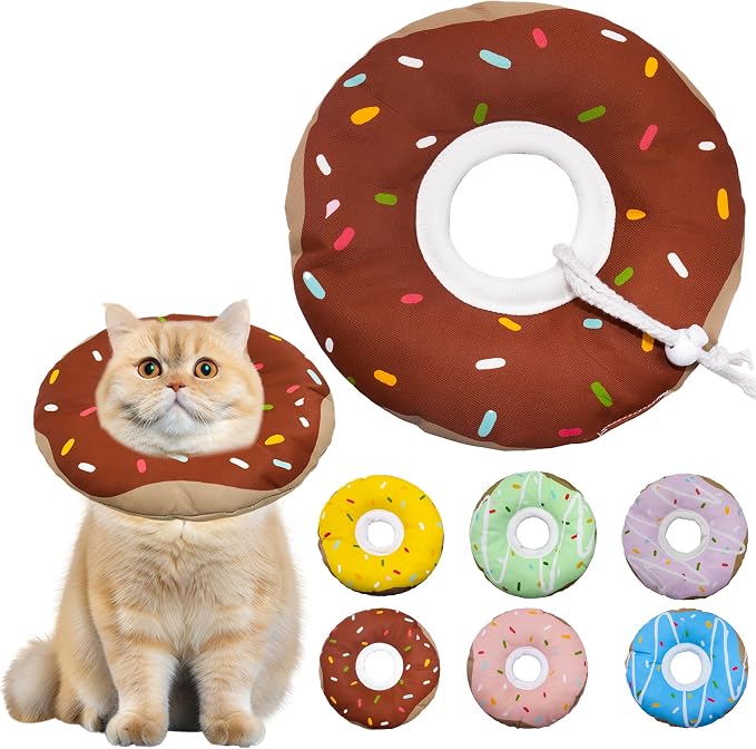 Cat Cone Collar Soft, Adjustable Cat Recovery Collar Kitten Cones to Stop by Seyezo