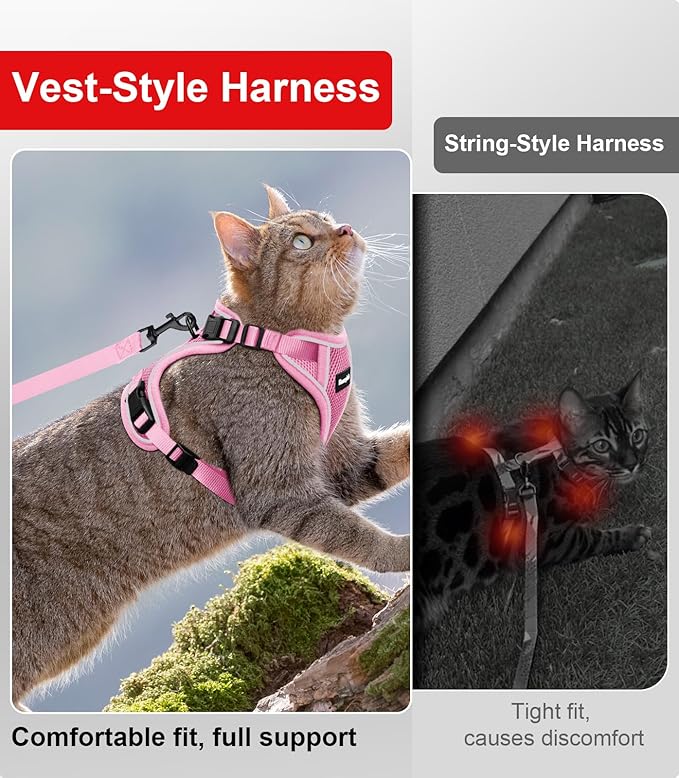Cat Harness and Leash for Walking Escape Proof Soft Adjustable Cat Leash - Image 3