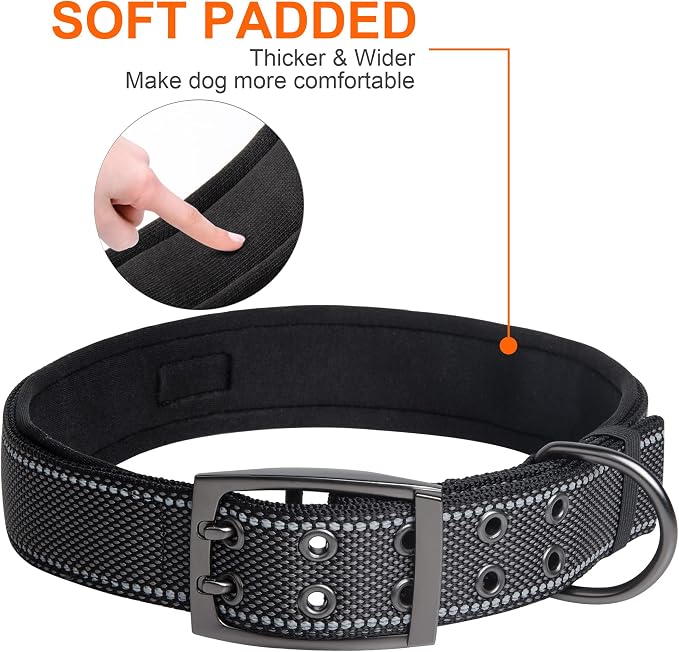 Fida Heavy Duty Dog Collar 1.5” Width, Ultra Soft Neoprene Padded, Adjustable - Image 4