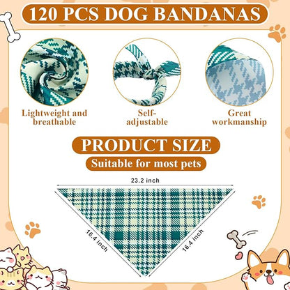 Sanwuta 120 Pcs Stripe Dog Bandanas Bulk Bandanas - Image 2