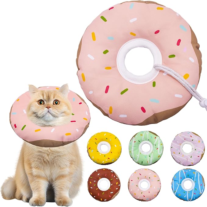 Cat Cone Collar Soft, Adjustable Cat Recovery Collar Kitten Cones to Stop by Seyezo