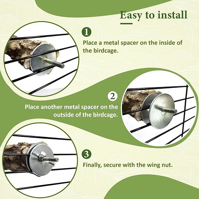 8pcs Natural Bird Perches for Cage, 5.9“ Small Wood Bird Perch for - Image 6