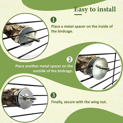 8pcs Bird Perches for Cage, Natural Wood Bird Perch for Parakeet/Cockatiel - Image 6