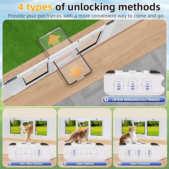 Full Size Window Pet Door for Cats & Small Dogs 31"-36" Various Sliding Windows - Image 7