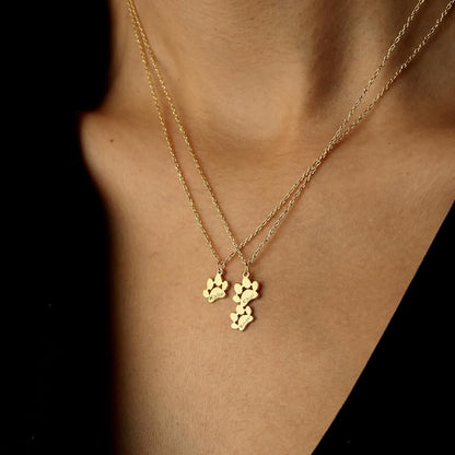 Personalized Cute Dog Cat Paw Name Necklace Forever Love Custom Heart Pendant - Image 7