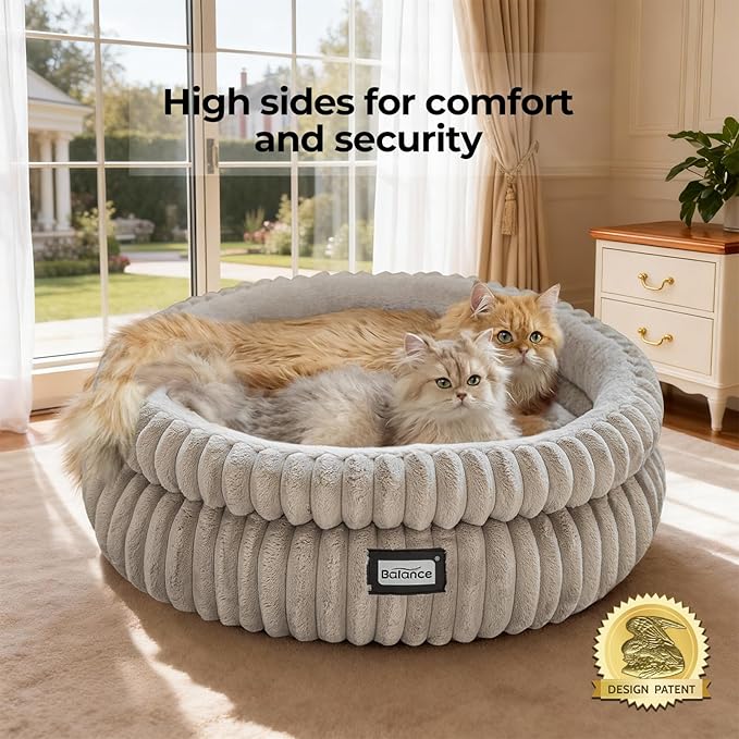 BALANCE Cat Bed Kitten Bed, Washable Round Cat Beds - Image 2