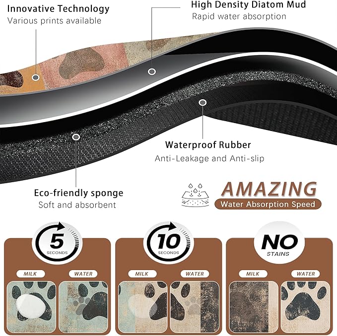 Cute Cat Paw Print Dog Food Mat - Image 3