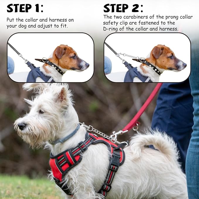 YUEPET 2 Pack 8.3 Inches Metal Dog Collar Safety Clips Heavy Duty Duble Ended - Image 5