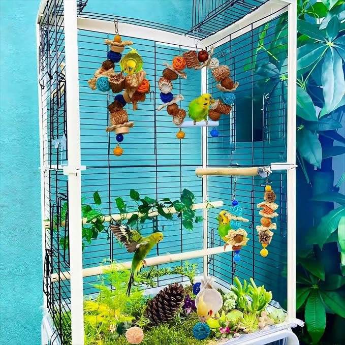 Parakeet Swing Toys, Bird Cage Hanging Chewing Toys, Natural Bird Parrot Toys - Image 6