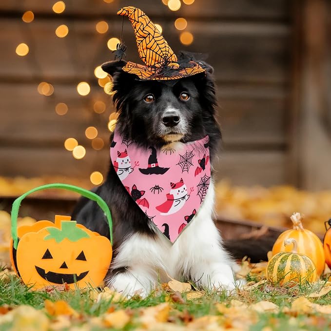 Sanwuta 48 Pcs Halloween Dog Bandanas Bulk Pumpkin Dog Bandanas Adjustable - Image 5