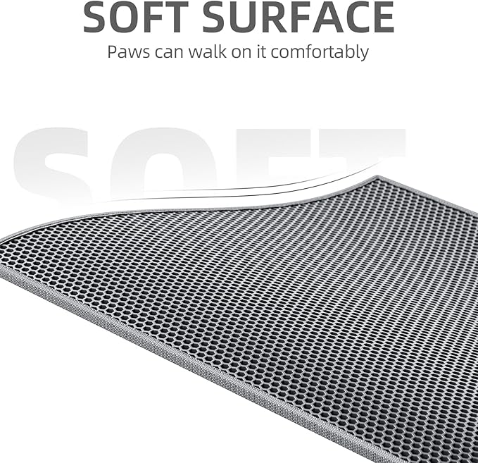 ESTHELLO Cat Litter Mat, Cat Litter Trapping Mat, Honeycomb Double Layer Design - Image 3