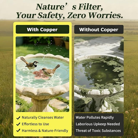 Bird Bath Copper Disk, 99.9% Pure Copper Disk, 5-Point Support, Solar Fountain - Image 2