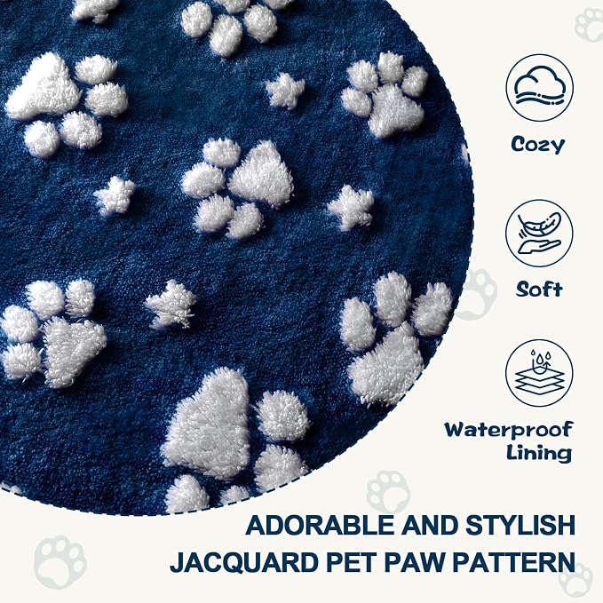 Waterproof Blanket for Dog Cat or Adult, Cute 3D Textured Paw Dog Blanket for - Image 5