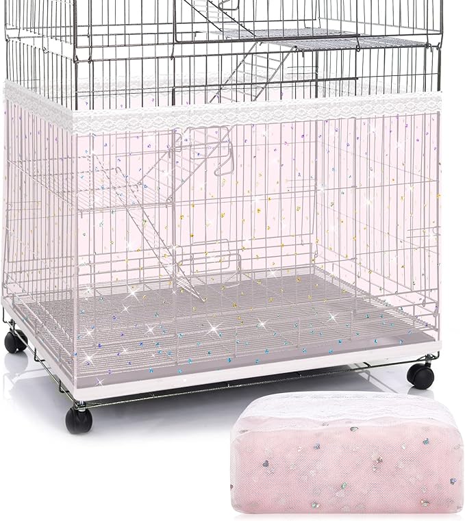 Shappy Large Bird Cage Cover, Bird Cage Seed Catcher, Adjustable Star Pattern by Shappy
