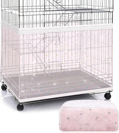 Shappy Large Bird Cage Cover, Bird Cage Seed Catcher, Adjustable Star Pattern by Shappy